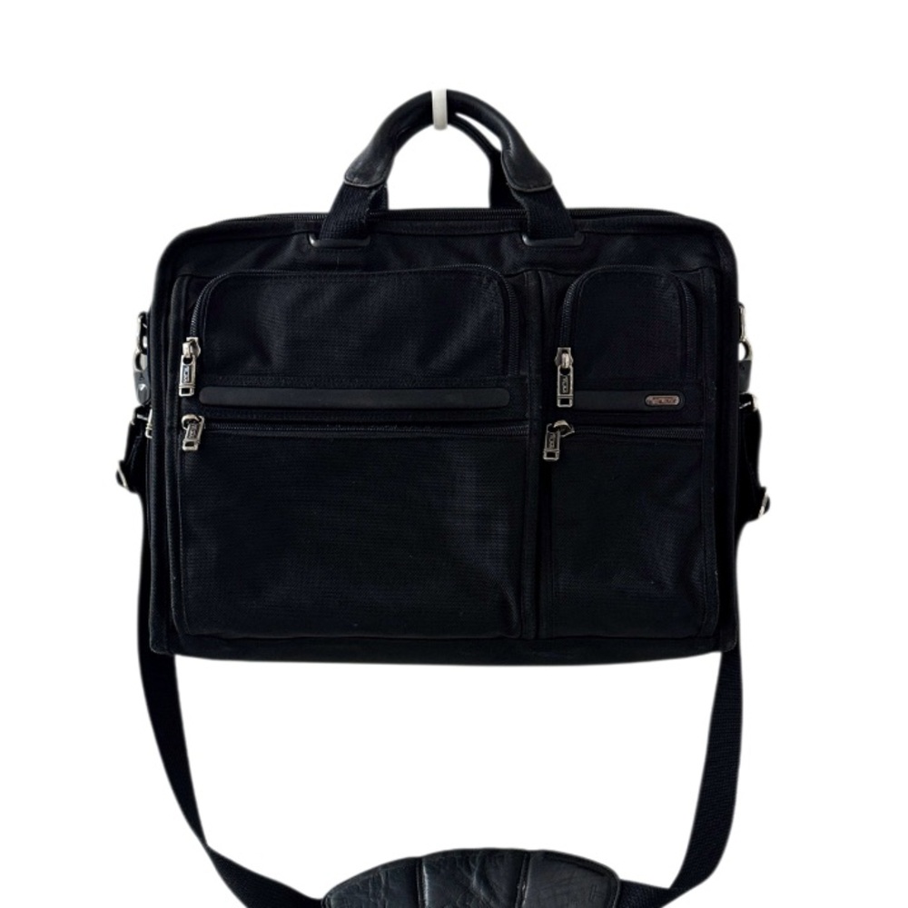 TUMI Laptop/Briefcase With Multiple Pockets & Padded Compartment Black Nylon